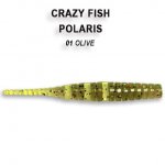 Приманка CRAZY FISH Polaris 1,2'' 3см цв.1 кальмар 16шт.(Гонконг)