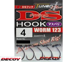 Крючки офсетные DECOY DS Worm 123 №6 5шт.(Япония)