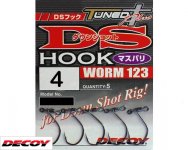 Крючки офсетные DECOY DS Worm 123 №6 5шт.(Япония)