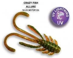 Приманка CRAZY FISH Allure 1,1'' 2,7см цв.14 кальмар 10шт.(Гонконг)