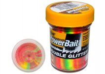 Паста форелевая BERKLEY Powerbait Double Glitter Twist 1105521 50гр. цв.Syel/SGrn/Red(США)