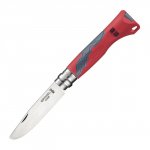 Нож OPINEL №7 VRI Outdoor Junior red(нержав.сталь, рукоять-свисток пластик, лезвие 7,5см)(Франция)