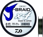 Шнур DAIWA J-Braid X4 цв.green 135м 0,13мм(Япония)