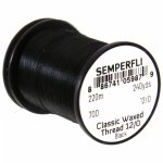 Нить монтажная SEMPERFLI Classic Waxed Thread 70D 220м 12/0 цв.black(Великобритания)