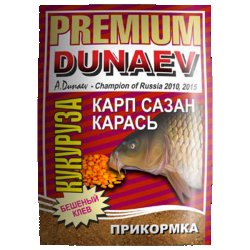 Прикормка DUNAEV-PREMIUM Карп-Сазан-Карась кукуруза 1кг(Россия)