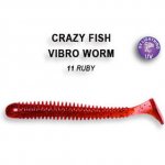 Виброхвост CRAZY FISH Vibro Worm 2'' 5см цв.11 рыба 8шт.(Гонконг)