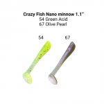 Виброхвост CRAZY FISH Nano Minnow 1,1'' 2,7см цв.54/67 кальмар 16шт.(Гонконг)