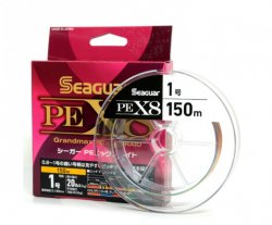 Шнур SEAGUAR PE X8 Grandmax цв.multicolor 150м р-р 0,8, 0,148мм(Япония)