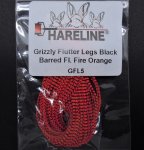 Ножки силиконовые HARELINE Grizzly Flutter Legs цв.black barred fluo fire orange(США)