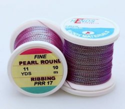 Люрекс HENDS Pearl Round Ribbing Tinsel 11 Yds цв.violet pearl PRR-17(Чехия)