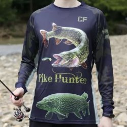 Футболка CRAZY FISH джерси UV 50+ Pike Hunter black р-р M(Китай)