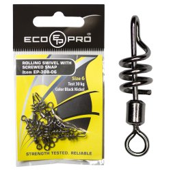 Вертлюг с застежкой ECOPRO Rolling Swivel with Screwed Snap EP-308 №08 10шт.(Китай)