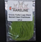 Ножки силиконовые HARELINE Grizzly Flutter Legs цв.black barred clear chartreuse(США)