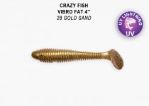 Виброхвост CRAZY FISH Vibro Fat 4'' 10см цв.28 креветка 4шт.(Гонконг)