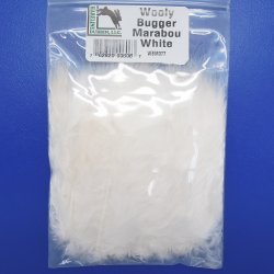 Перья марабу HARELINE Wooly Bugger цв.white(США)