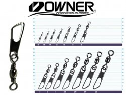 Вертлюг с застежкой OWNER 52482 №8 10шт.(Япония)