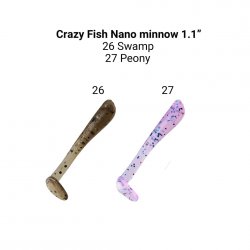 Виброхвост CRAZY FISH Nano Minnow 1,1'' 2,7см цв.26/27 кальмар 16шт.(Гонконг)
