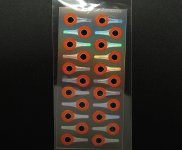 Глаза эпокс. PRO SPORTFISHER Pro 3D Tapped Eyes 8мм цв.Silver/Hot Orange 22шт.(Норвегия)