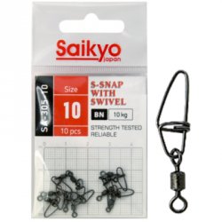 Вертлюг с застежкой SAIKYO SA-305 №10 10шт.(Япония)