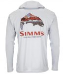Термофутболка SIMMS Tech Hoody Artist Series LS цв.trout logo flame/sterling р-р L(Эль-Сальвадор)