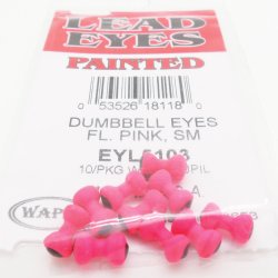 Глаза-гантельки WAPSI Dumbbell large цв.fluo pink 10шт.(США)
