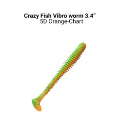Виброхвост CRAZY FISH Vibro Worm 4'' 10см цв.5d кальмар 5шт.(Гонконг)