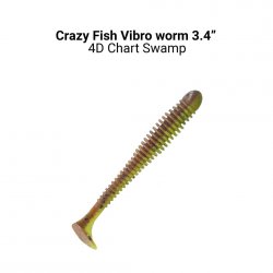 Виброхвост CRAZY FISH Vibro Worm Float 3,4'' 8,5см цв.4d кальмар 5шт.(Гонконг)