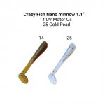 Виброхвост CRAZY FISH Nano Minnow 1,1'' 2,7см цв.14/25 кальмар 16шт.(Гонконг)