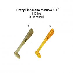 Виброхвост CRAZY FISH Nano Minnow 1,1'' 2,7см цв.1/9 кальмар 16шт.(Гонконг)