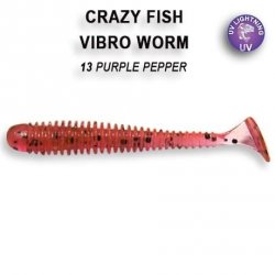 Виброхвост CRAZY FISH Vibro Worm 2'' 5см цв.13 анис 8шт.(Гонконг)