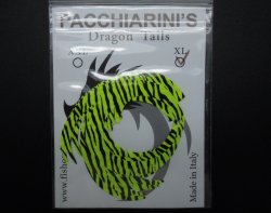 Заготовка хвоста FISHION Dragon Tails XL цв.fluo yellow barred 4шт.(Италия)